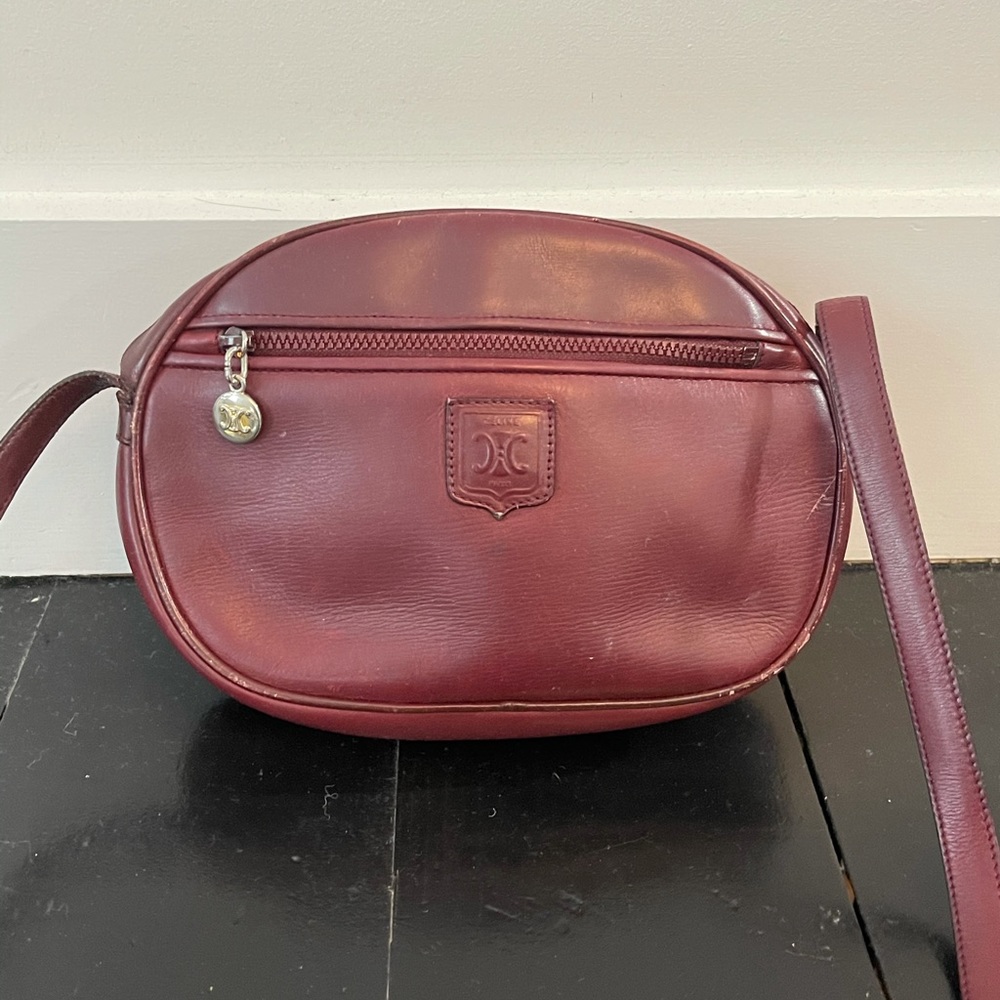 Vintage Celine Burgundy Leather Bag